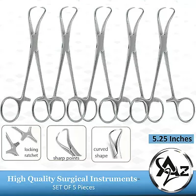 5pc O.r Gade German Backhaus Towel Clamp Forcep 5.25  Dental Surgical Veterinary • $21.99