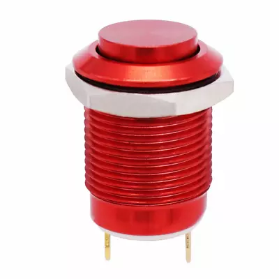 Twidec/12mm 1/2  Waterproof Red Metal Shell Momentary Raised Top Push Button Sw • $11.73