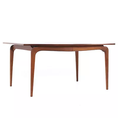 Lane Perception Mid Century Walnut Expanding Dining Table With 3 Leaves • $3847
