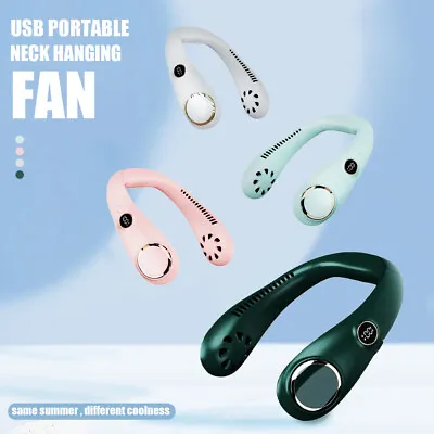 $17.99 • Buy Rechargeable Portable Leafless Neck Fan Cooler Dual Effect Cooling Neckband USB