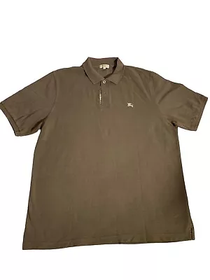 Burberry London Size L Brown Nova Check Cotton Short Sleeve Polo Shirt B • $33.99