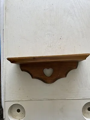 Vintage Homco Home Interior 11” Wood Heart Shelf With Grooved Shelf • $9.50