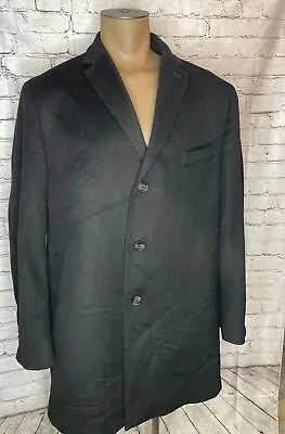 CARDINAL Of CANADA  Black Wool Cashmere Overcoat Coat US 46 EUC! • $79.95