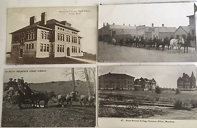 Antique Dillon Montana Beaverhead County Postcard Lot 4 Stage Coach Main St. • $49.99