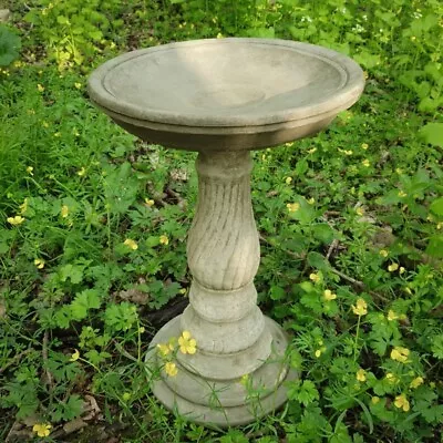 Twist Bird Bath Feeder Stone Statue | Vintage Outdoor Garden Ornament Decoration • £72.99