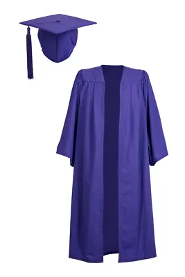 Graduation Gown Hat Purple Mortarboard Cap Bachelor Set University Robe Academic • £24.99