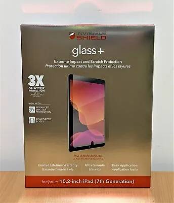 $24 • Buy Zagg InvisibleShield Glass+ Screen Protector IPad 10.2  7/8/9 - 200104551