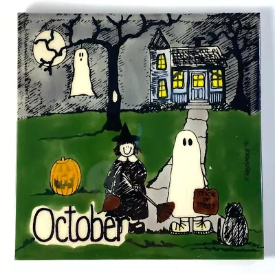 H&R Johnson Tiles October Halloween Trivet 1991 Vogelzang • $17.95