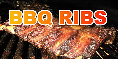 Bbq Ribs Food And Drink DECAL STICKER Retail Store Sign • $9.49