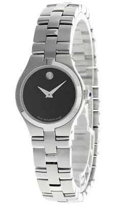 MOVADO JURO 25MM Quartz Stainless Steel Black Museum Dial Women's Watch • $225