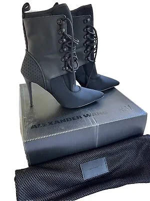 Alexander Wang For H&M Black Pointed Toe Heeled Ankle Boots Size 41 • $179