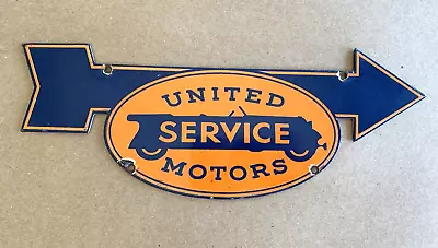 Vintage United Service Motors Oil Pump Gas Station Sales Porcelain Oil Sign • $16.50