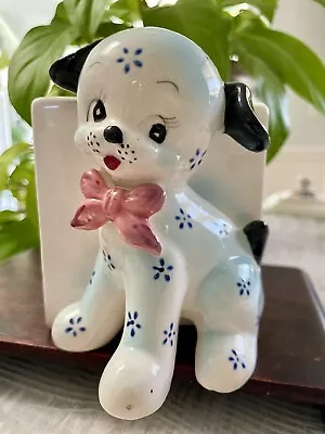 Vtg Ceramic Napco Puppy Dog Planter Baby Nursery ABC Block Japan W Sticker G3096 • $8.50