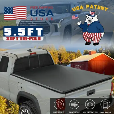 5.5FT Soft Tri-Fold For 2022-24 Toyota Tundra Tonneau Cover Truck Bed Waterproof • $160.99