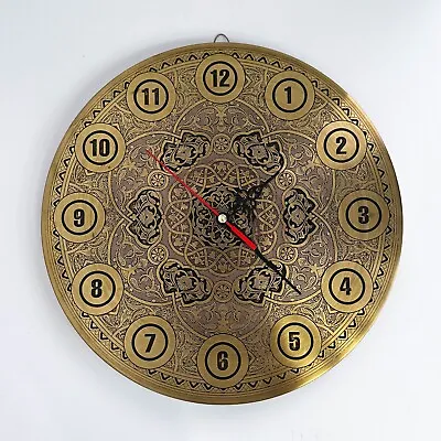 Handmade Metal Wall Clock Antique Home Decor Brass Gold • $130
