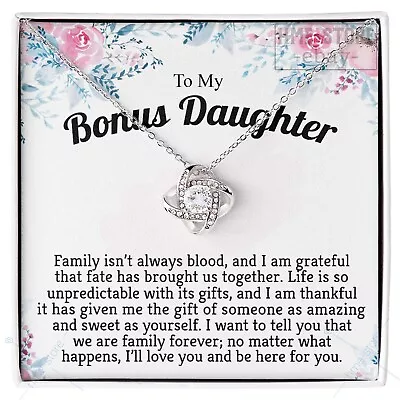 Love Knot Bonus Daughter Necklace Stepdaughter Adopted Step-Daughter Gifts Girls • $44.95