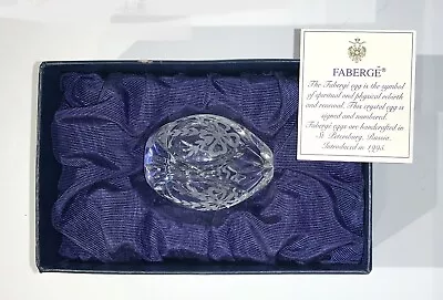 FABERGE Crystal Egg Signed 1440 With Box • $49