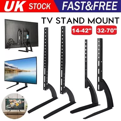 Universal Top TV Table Stand Leg Mount LED LCD Flat TV Screen 14-70 Inch Bracket • £10.99