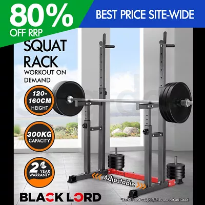 BLACK LORD Squat Rack Adjustable Barbell Rack Bench Press Weight Lifting Gym • $124.95