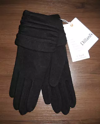 NWT Dillard’s A Touch Of Cashmere Black Lambs Wool Gloves FREE SHIP MSRP $42 • $19.99