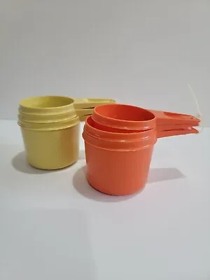 Vintage Tupperware Set Of 6 Yellow Orange Nesting Measuring Cups 1/3 To 1 Cup • $14.99