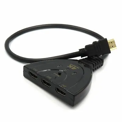 3 Port HDMI Multi Display Switch Hub 4K Splitter 1080P Cable HD TV Adapter • £7.54