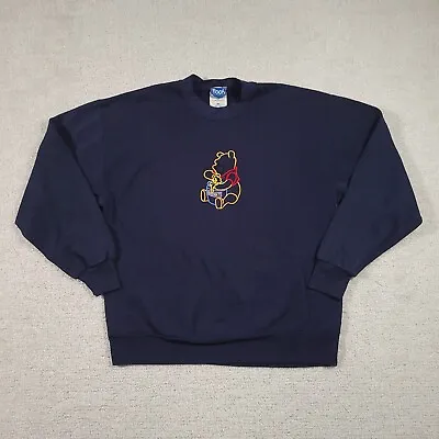 Vintage 90s Disney Winnie-the-Pooh Pullover Cartoon Sweatshirt USA Made Large • $49.97