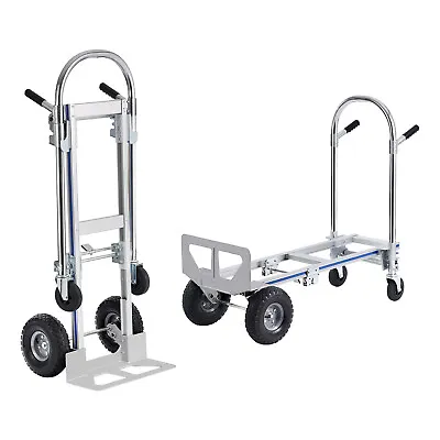 VEVOR Aluminum Hand Truck 2 In 1 Folding Dolly Cart 800 Lbs Capacity Heavy Duty • £122.39