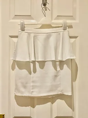 £4.99 • Buy Topshop Peplum Cream Short Skirt Size 8