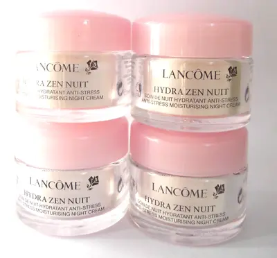 LANCOME Hydra Zen NUIT Anti-Stress Moisturising Night Cream 60ml NEW In 4x15ml • £39.95