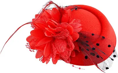 £8.36 • Buy Elegant Pillbox Hat Fascinator Veil Wedding Church Vintage Flower Fedora 16cm