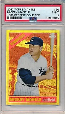 2012 Topps Factory Set Mickey Mantle 1966 Topps #50 Gold Refractor Psa 9 Mint • $49.99