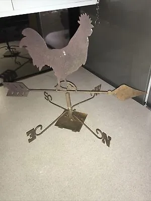 Vintage Metal Cockerel Weather Vane 55cm L 42cm H • £109