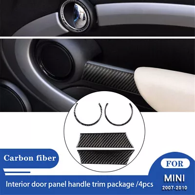 Interior Carbon Fiber Door Pull Panel Set Trim Cover For BMW MINI Cooper R55 R56 • $18.64