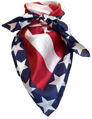 Wyoming Traders Liberty Wild Rag 34 Inch Silk Scarf Bandana America Patriotic  • $34