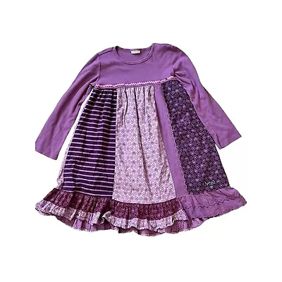 Naartjie Kids Girls Vintage Purple Multi-Pattern Swing Dress 10 • $20