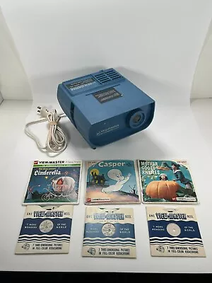 Vintage GAF VIEWMASTER Entertainment Projector - BLUE With Slides FOR PARTS • $19.99