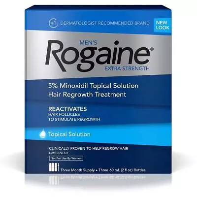 Rogaine Men Extra Strength Solution 3-mo Hair Regrowth Treatment Revitalizes • £19.18