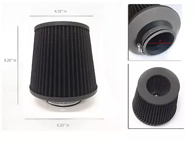 Black 3 Inch 3  76mm Cold Air Intake Cone Filter Universal Fit Fitment • $23.99