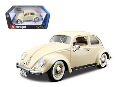 1955 Volkswagen Beetle Kafer Beige 1/18 Diecast Model Car By Bburago 12029 • $38.99