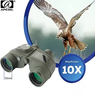 APEXEL 10x50 Waterproof Powerful Marine Binoculars BAK4 With Compass For Hunting • $135.98