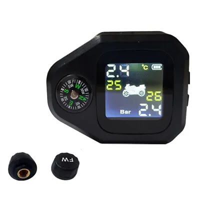 Wireless Motorcycle TPMS Tire Pressure Sensors Monitoring System Diagnostic Tool • $32.30
