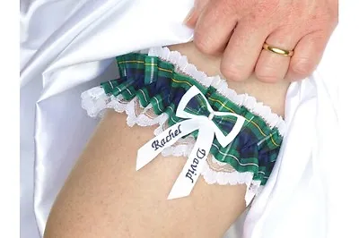 Personalised Tartan Wedding Garter In Personalised Gift Box - Campbell Tartan • £15