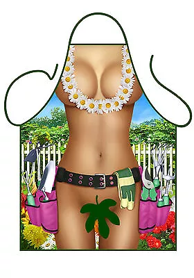 Gift For Gardeners Novelty Apron With Sexy Lady Gardener Wearing Daisy Chain • £9.95