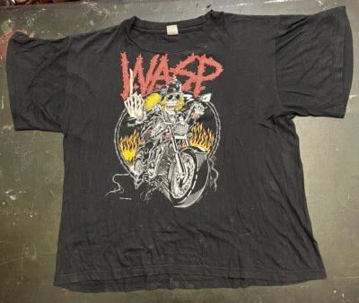 £85 • Buy Vintage WASP 1989 European Tour Double Sided Concert T Shirt - XL