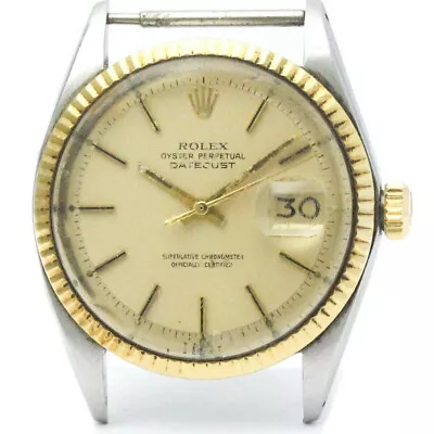 Vintage ROLEX Datejust 1601 18K Gold Steel Automatic Watch Head Only BF565064 • $2698.81