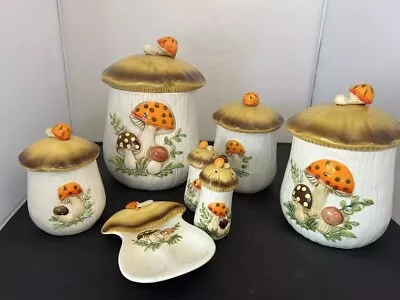 Sears Roebuck And Co. Merry Mushroom 4-Piece Canister Set Vintage 1978 • $151.50