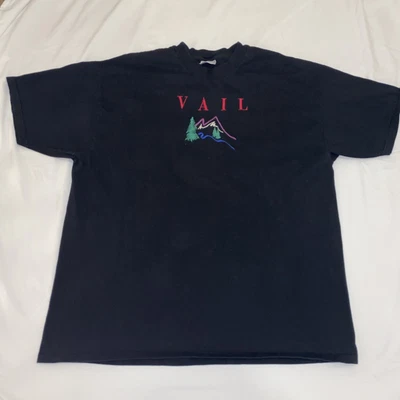 $24.97 • Buy Vintage Vail Colorado T-Shirt Double Stitch Skiing Mountain Made In USA Mens 2XL