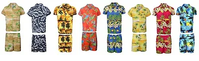 £18.99 • Buy Mens Hawaiian Shirt Short  Set Stag Beach Hawaii Aloha  Summer Holiday Fancy D8