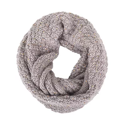 Knitted Solid Color Thick Winter Infinity Scarf Circle Loop Sequins Warm Light • $8.75